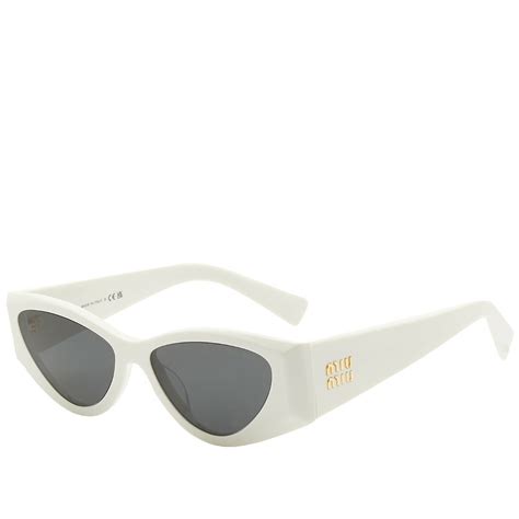 miu miu sunglasses white|miu miu runway sunglasses.